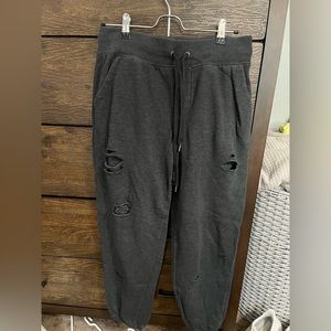 Aerie grey distressed joggers